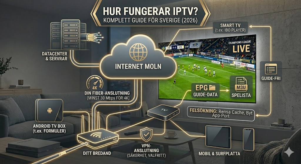 Hur fungerar IPTV? En komplett guide för nybörjare (2026)